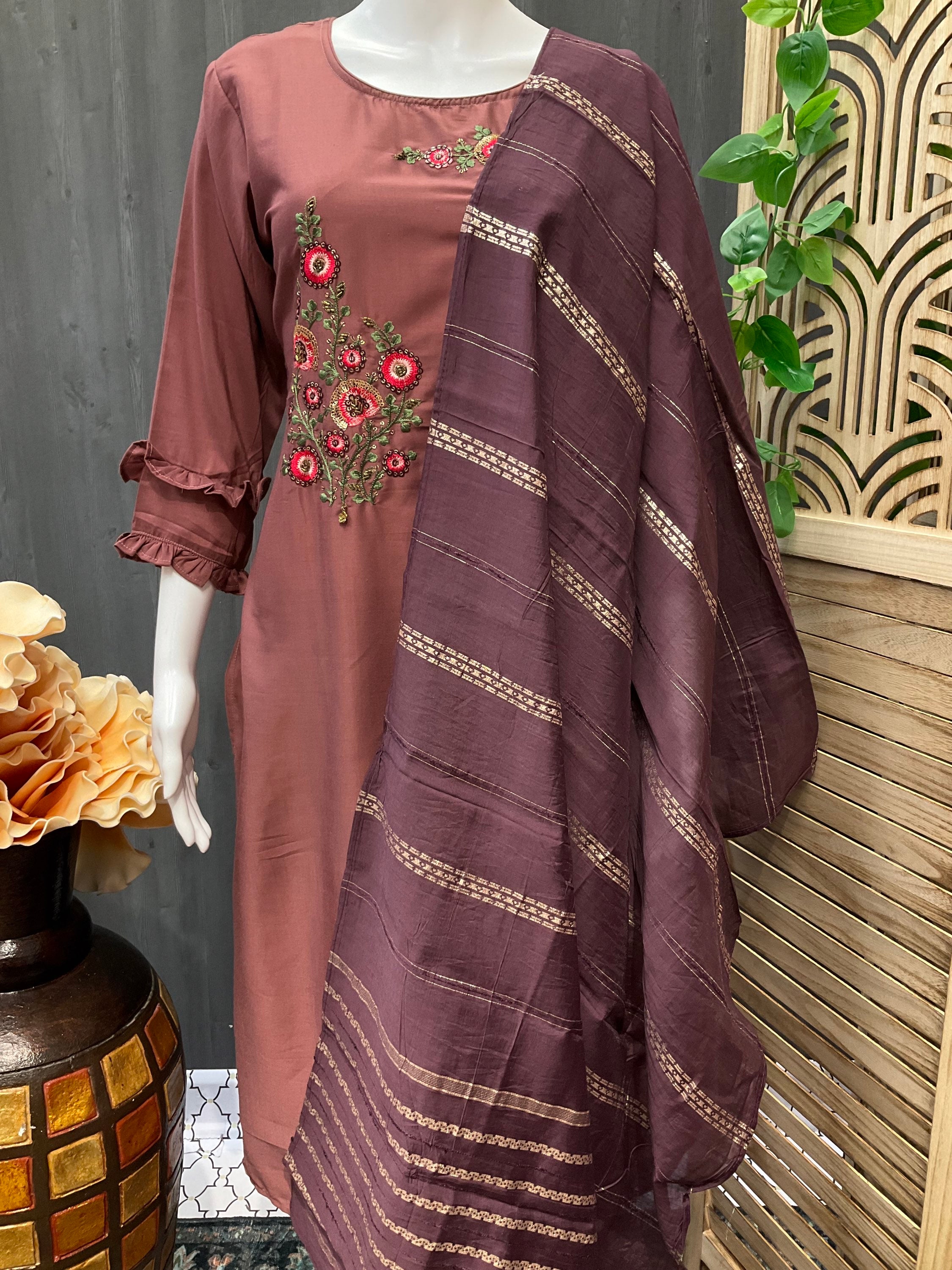 3 piece Party wear kurti set- Size 38/US XS image 1