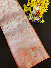 Orange- Semi Silk kanjeevaram saree