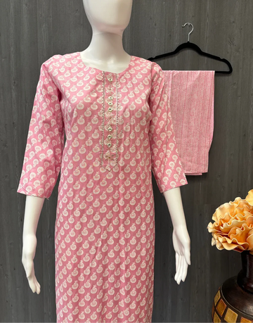 Baby Pink kurti with pant- Size 38