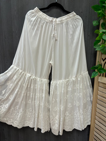 Premium Quality -White Georgette Sharara with Chikankari work