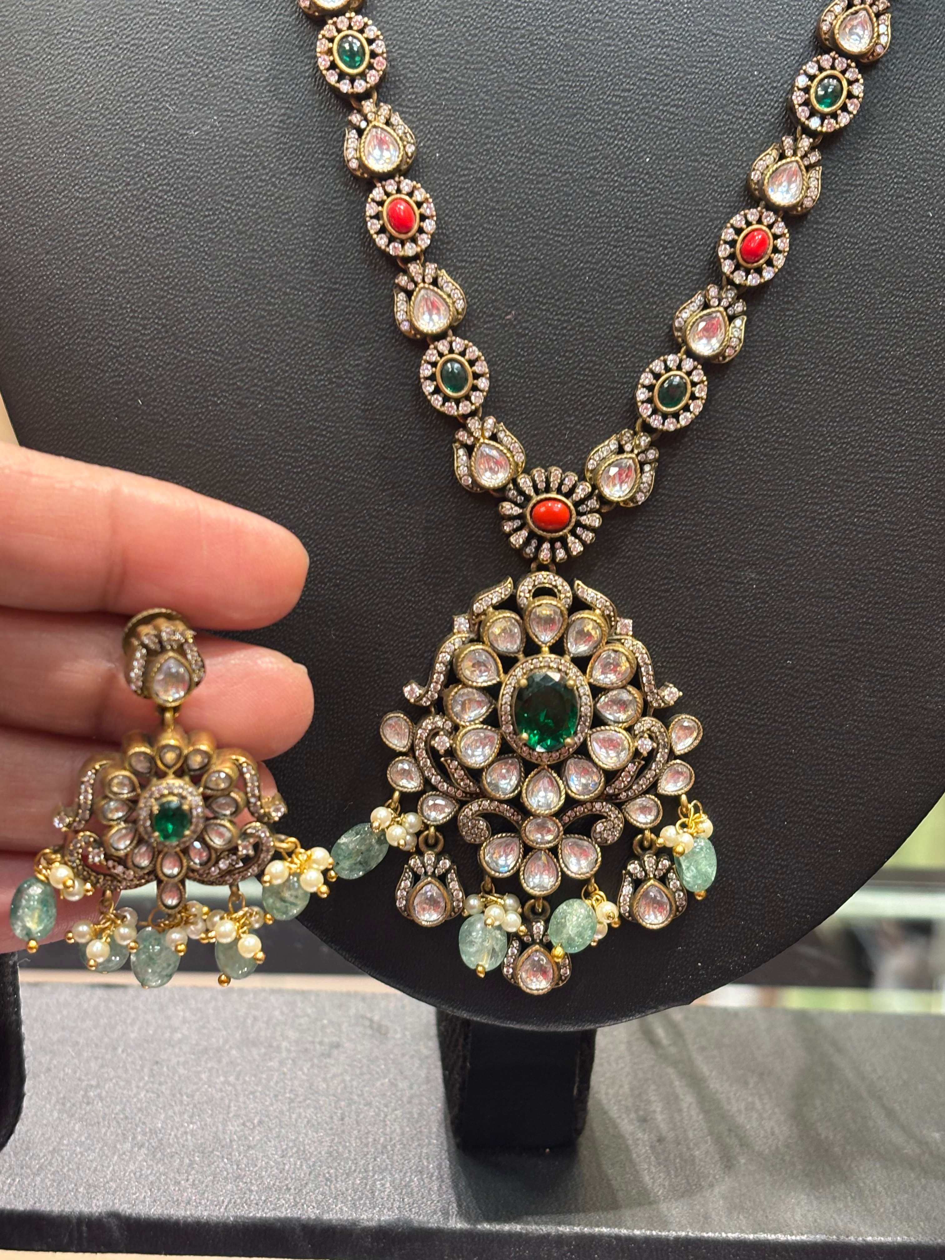 Light Weight Victorian Long Necklace set image 1