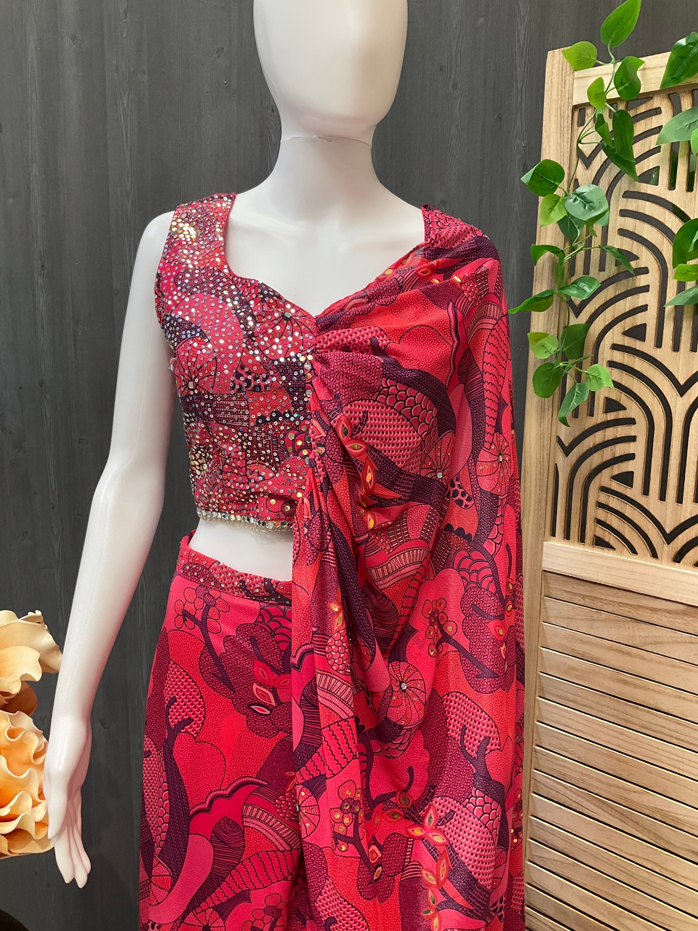 Size 42/US M-Pink Indo Western Style Palazzo Style image 1