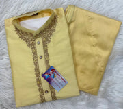 kurta pajama for men - Vibrant Colors Silk Mens Kurta with Embroidery