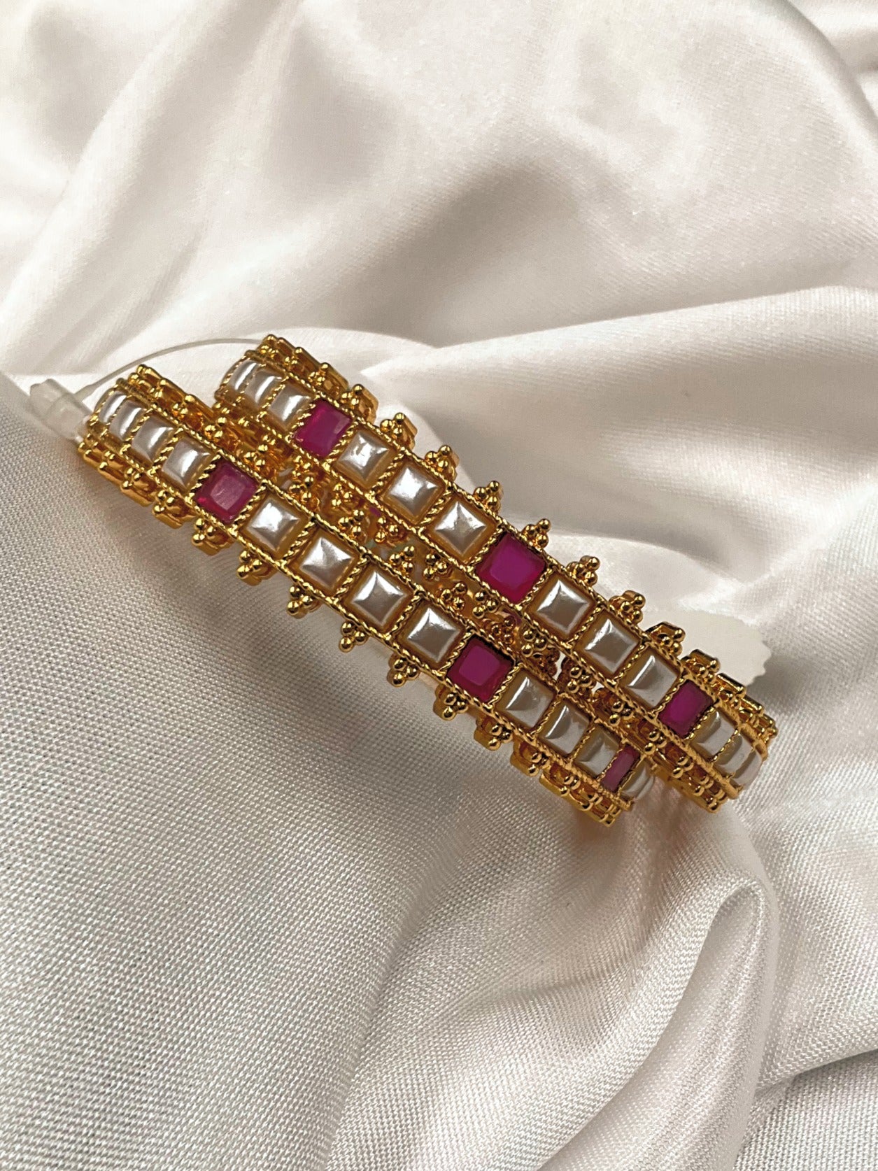 Bangles Of India - Red Pearl Bangles (pair) image 0