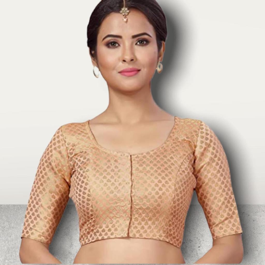 Peach brocade blouse image 1
