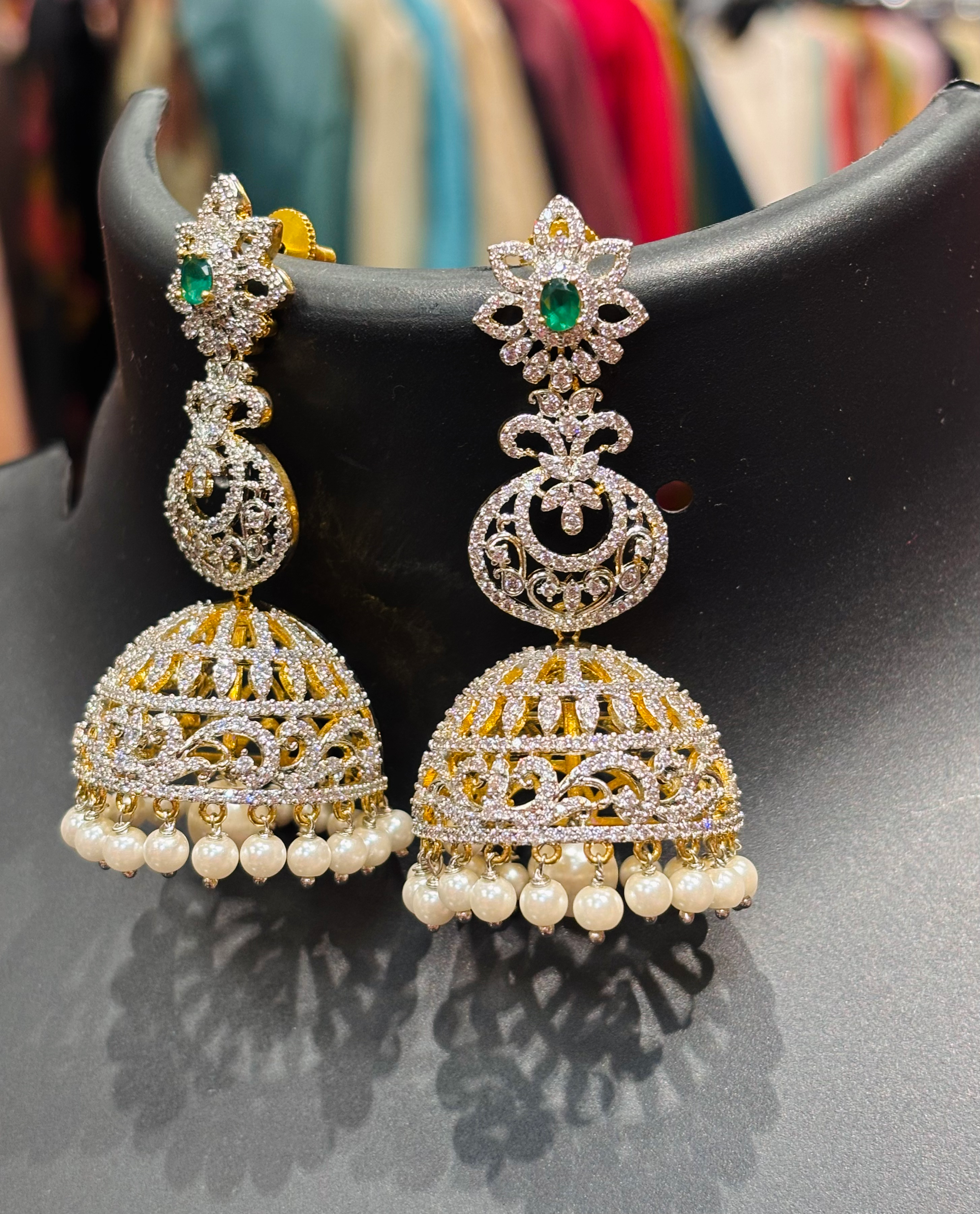Party Wear CZ Long Jhumkas/Earrings image 1
