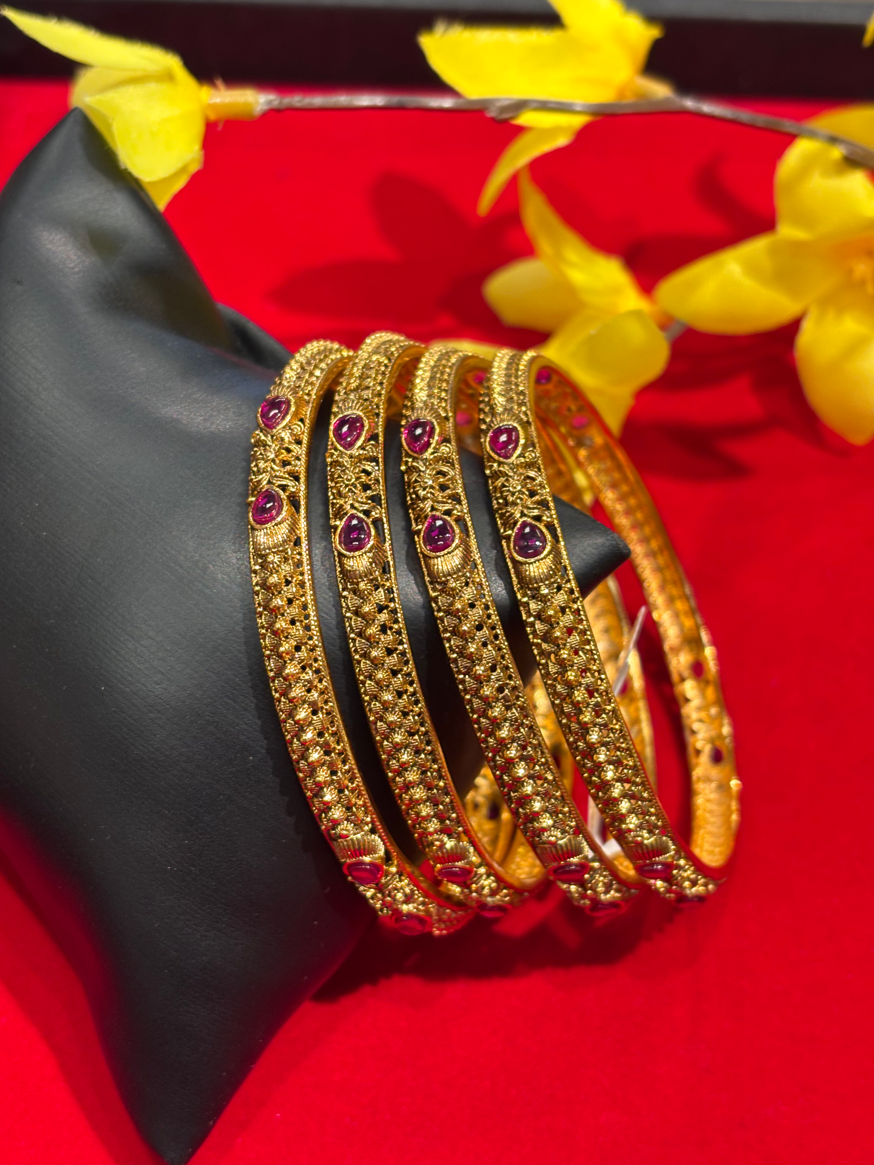 Set of 4 Gold Bangles image 1
