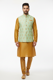 Men’s with Vest Brown with Jacket Kurta Set with Modi Jacket