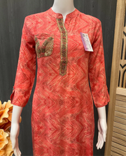 Rayon Kurti Set with Afghani Pants - Comfortable Ethnic Wear