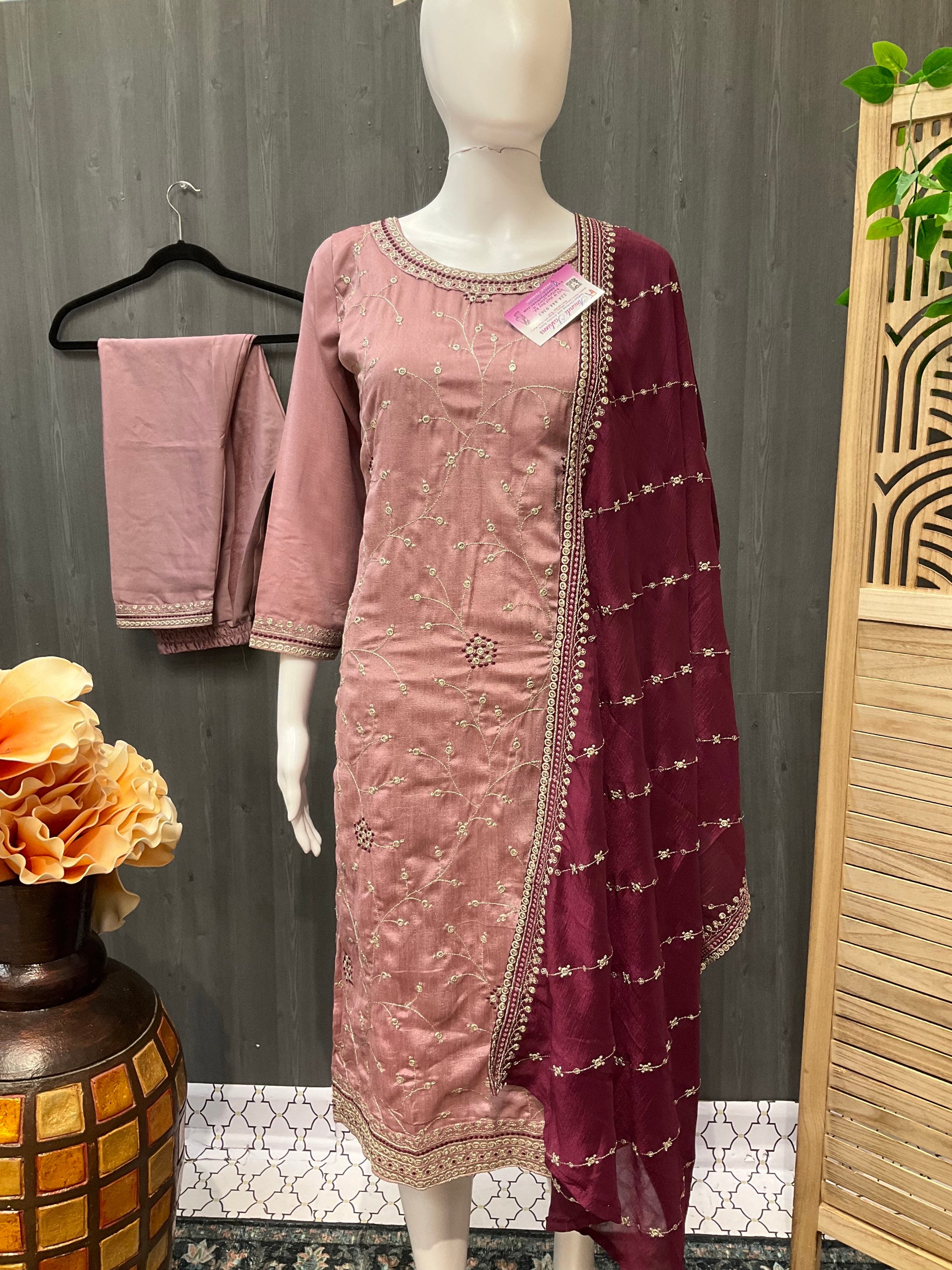 Vichitra Silk Kurti/Chudidhar set image 0