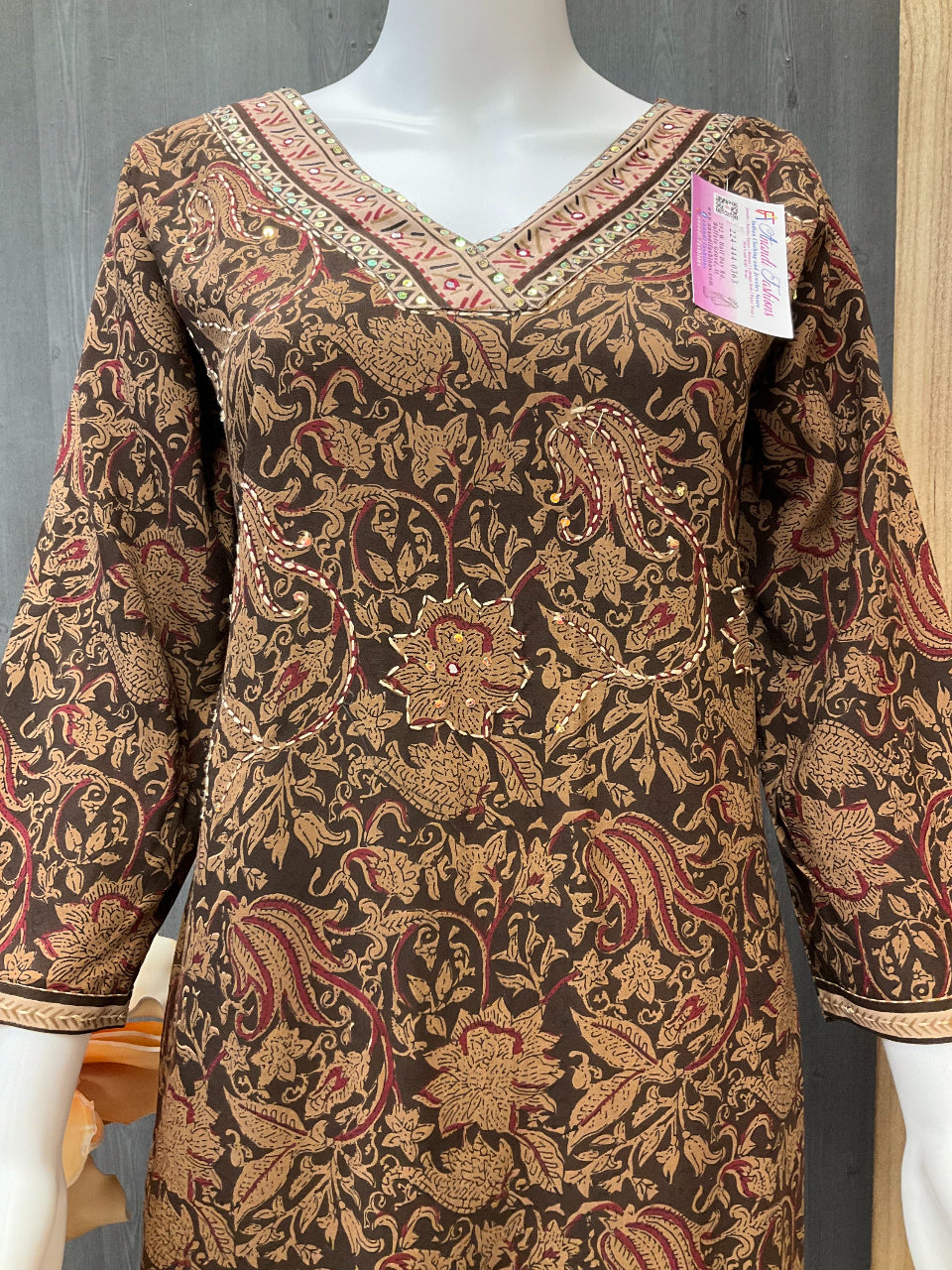 Pure Cotton Kalamkari Print Kurti image 1