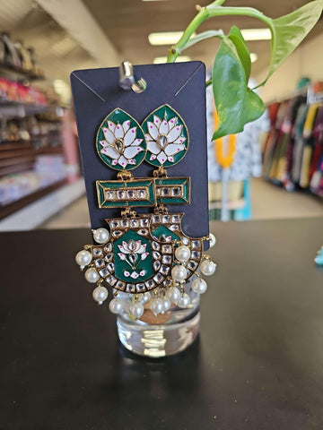 Meenakari Jewellery In Green Color