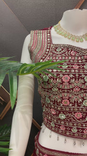 Onion Pink Chiffon Lehenga Set