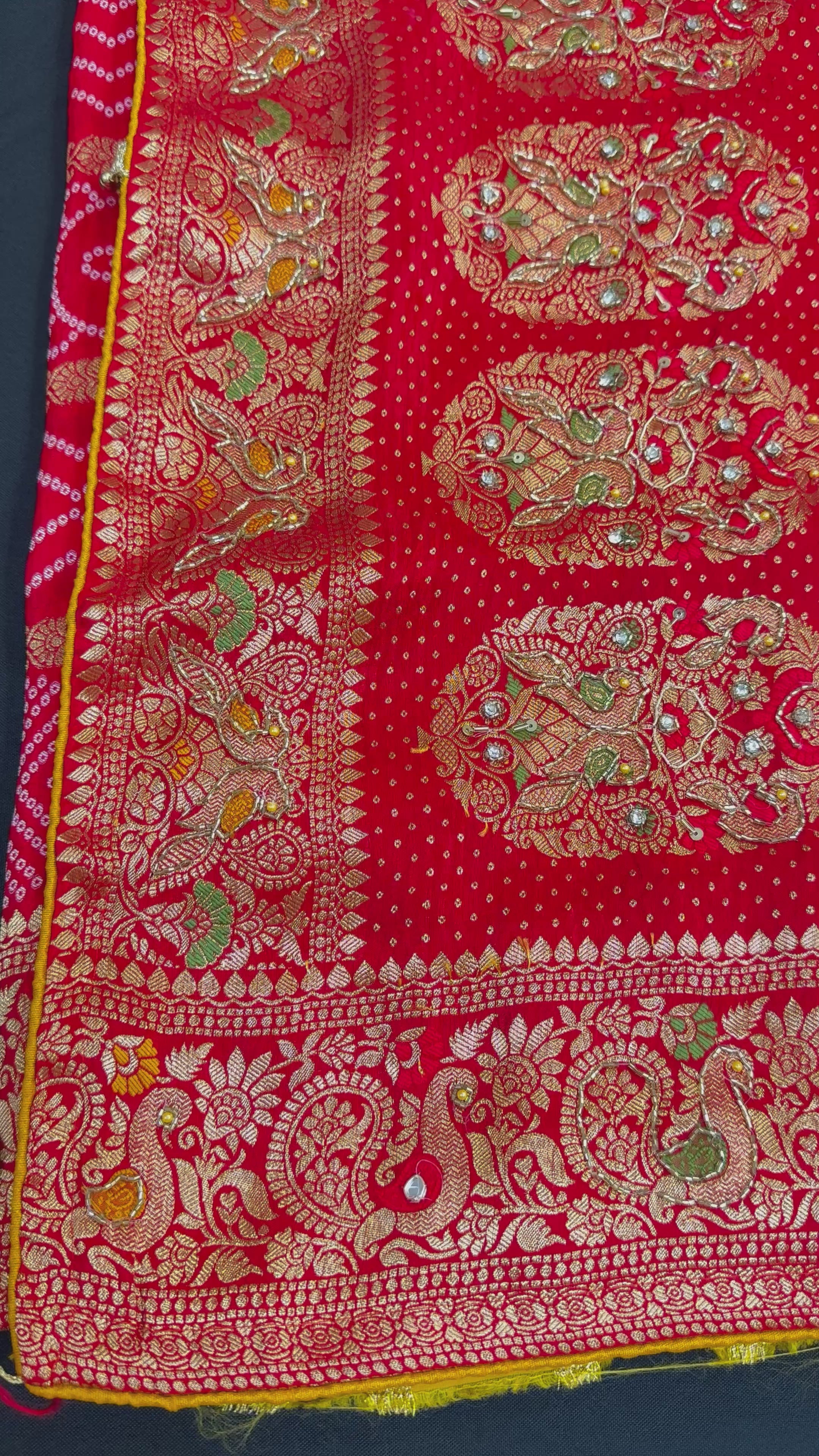 Premium- Gharchola Bandhani Sarees with Bead Work
