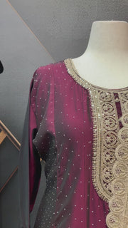 Wine Plus Size Anarkali Kurti set
