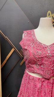 Pink Plus Size Party Wear Lehanga set