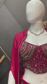 Pink ready to wear saree