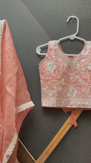 Toddler Peach lehanga set