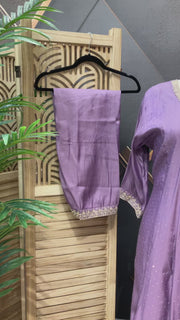 Plus size Party Wear Purple Anarkali Kurti set