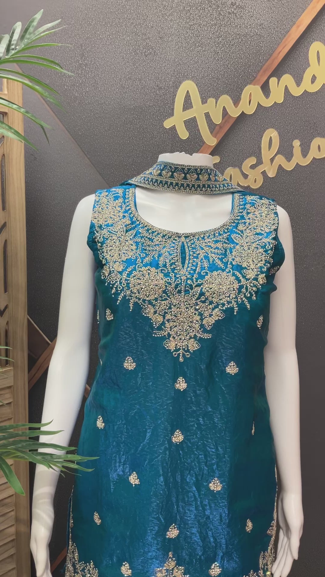 Peacock Blue - Party Wear sharara set- Size 40