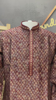 Men’s Maroon Fancy Kurta Set