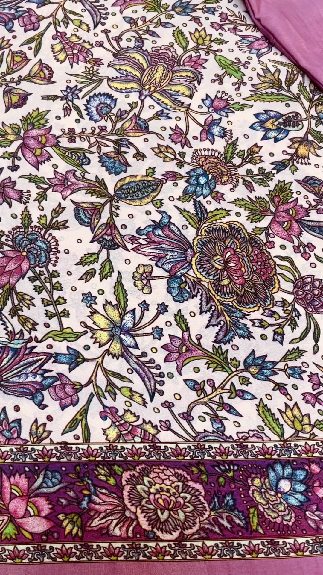 Crape Silk Floral Saree with stitched blouse