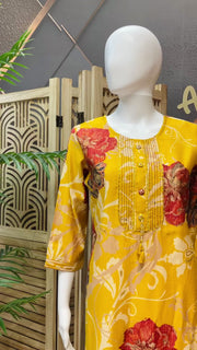 Women’s Yellow Floral Kurti