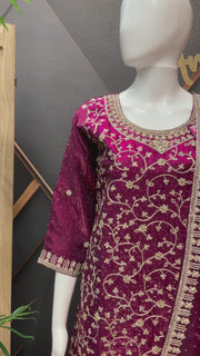 Wine Party Wear Sharara set