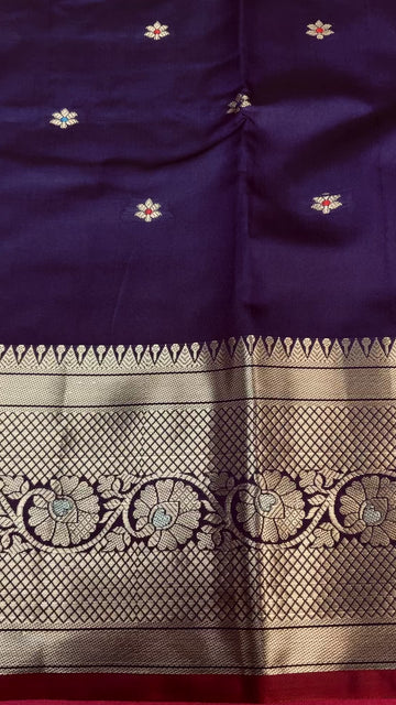 Violet - Semi Benarasi Silk Saree