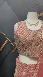 Plus size Pastel Orange lehanga sets