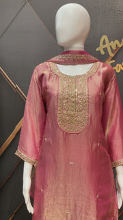 Women’s Pastel Pink Party Wear Palazzo Set