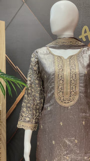 Women’s Taupe Color Party Wear Palazzo Set