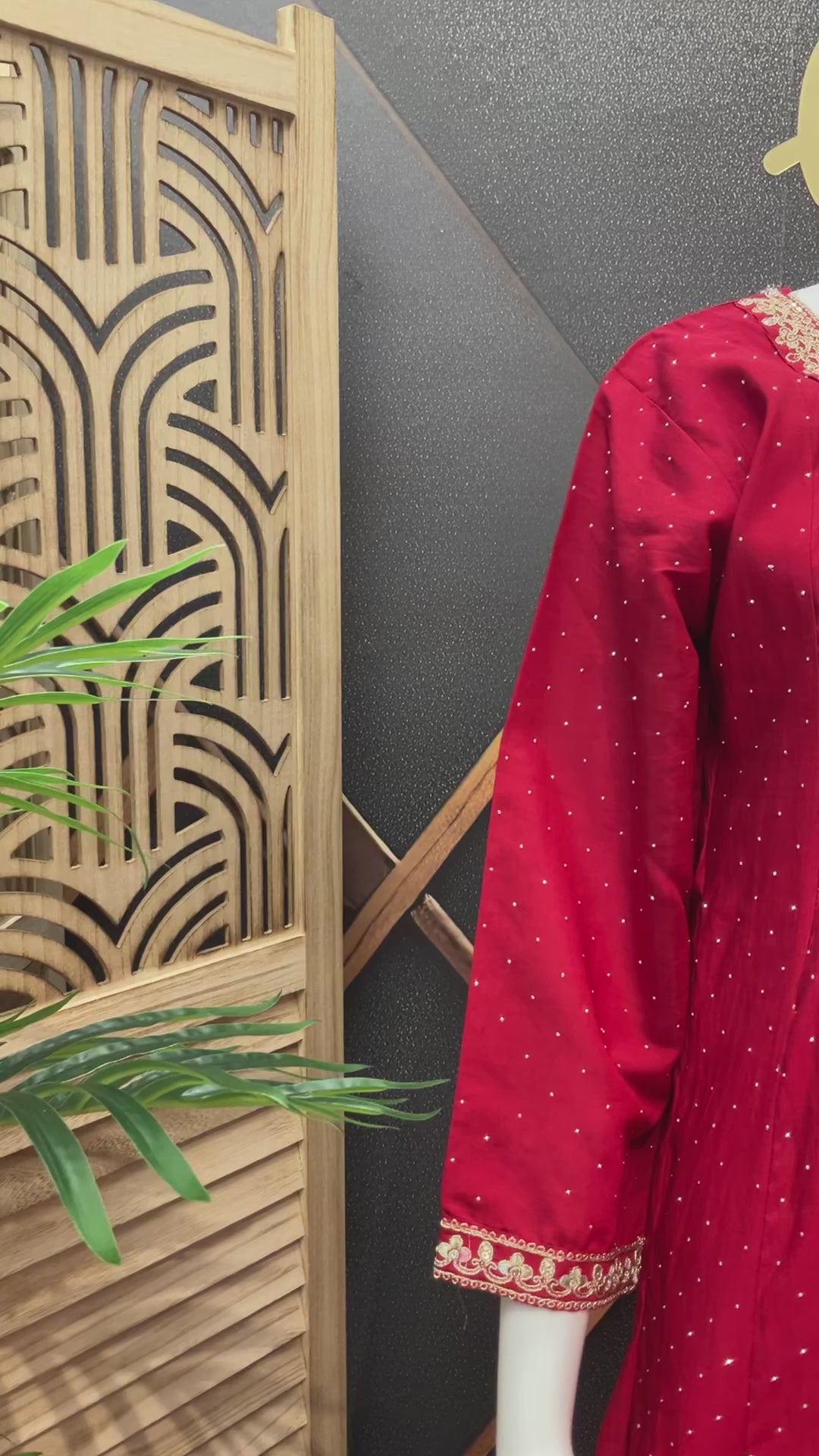 Red - Party Wear Anarkali Kurti Set - Size 42/44