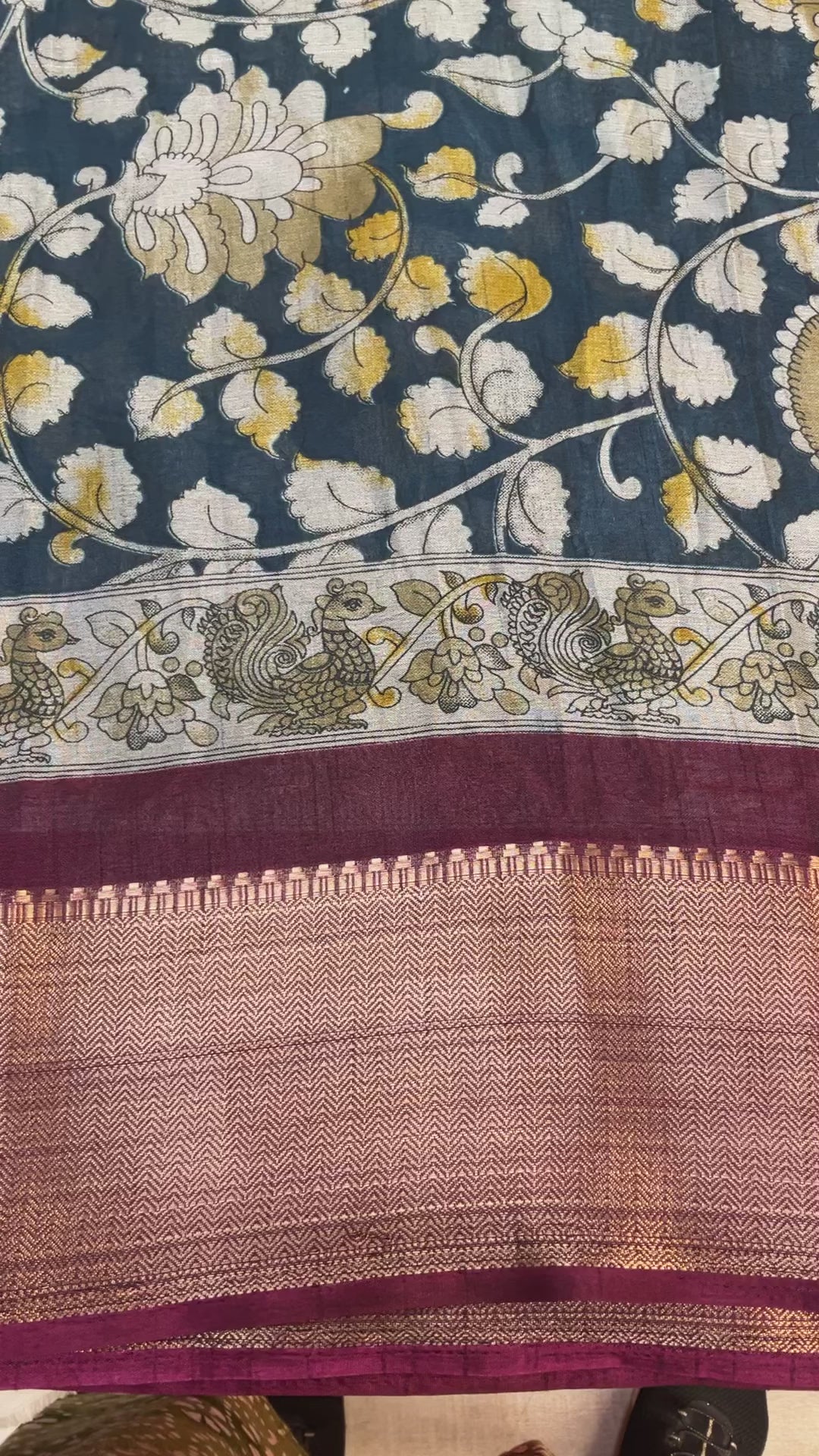 Printed Kalamkari Semi Silk Saree