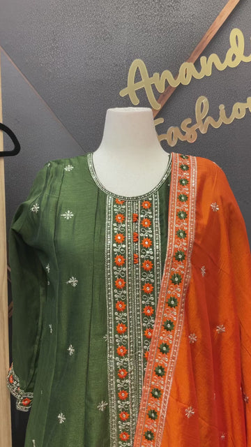 Plus size - Party Wear Anarkali Kurti set