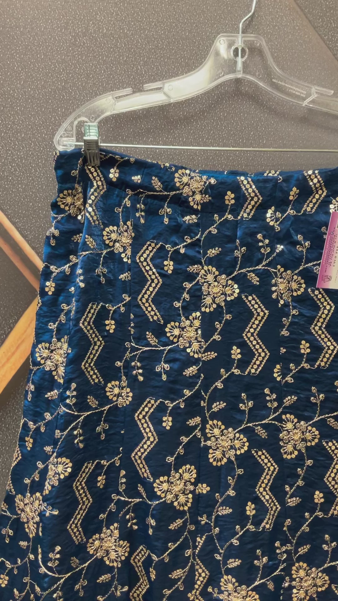 Party Wear Skirt/Lehanga with gold Zari work