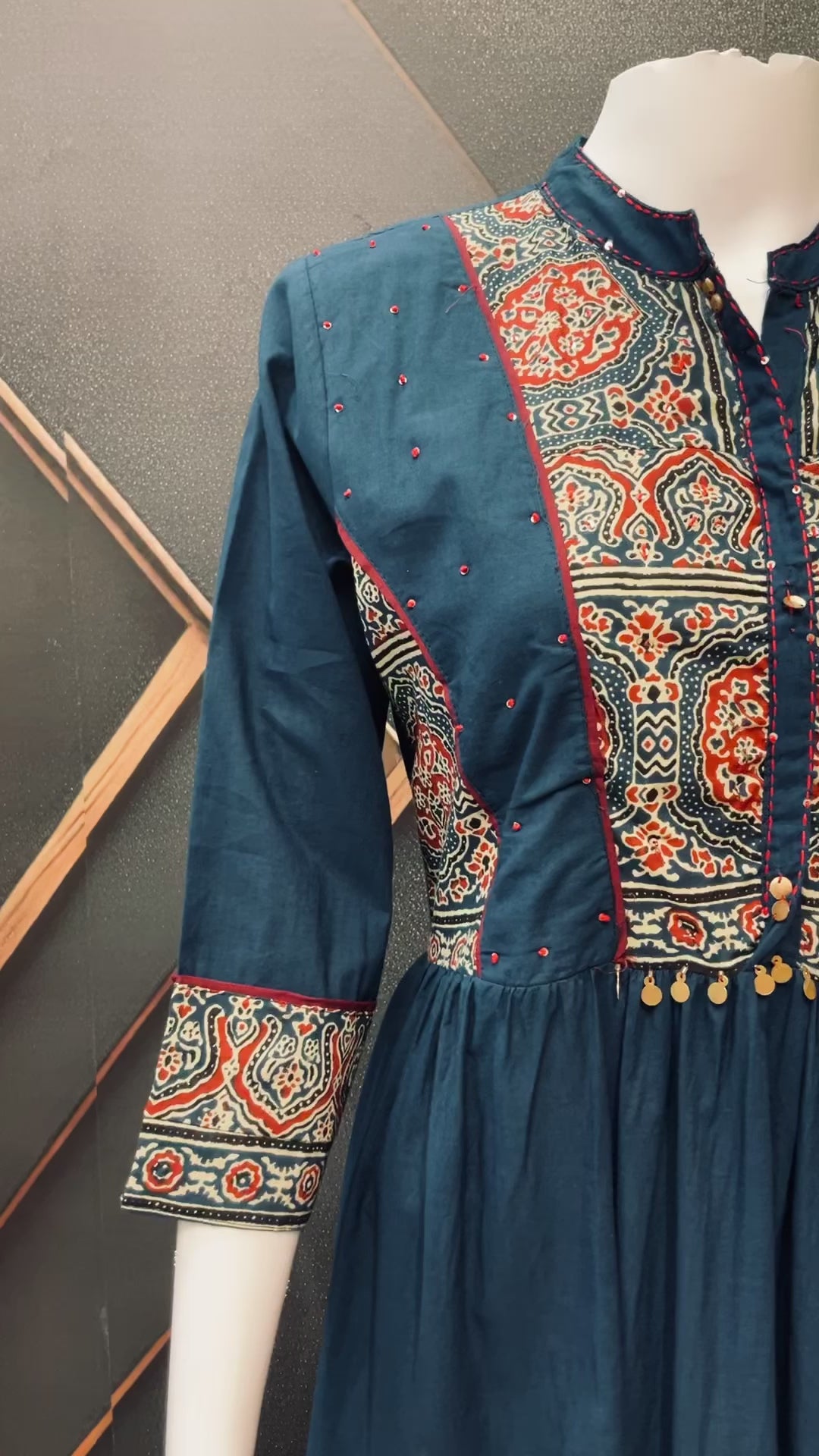 Pure Cotton Long Kurti with Kalamkari print