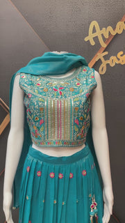 Blue Teenage Girls Lehenga set