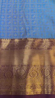Blue Semi Silk Kanjeevaram Saree
