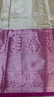 Green Semi Silk Tissue Kanjeevaram Saree