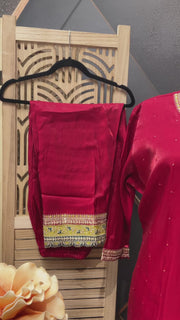Women’s Plus Size Red Kurti Set