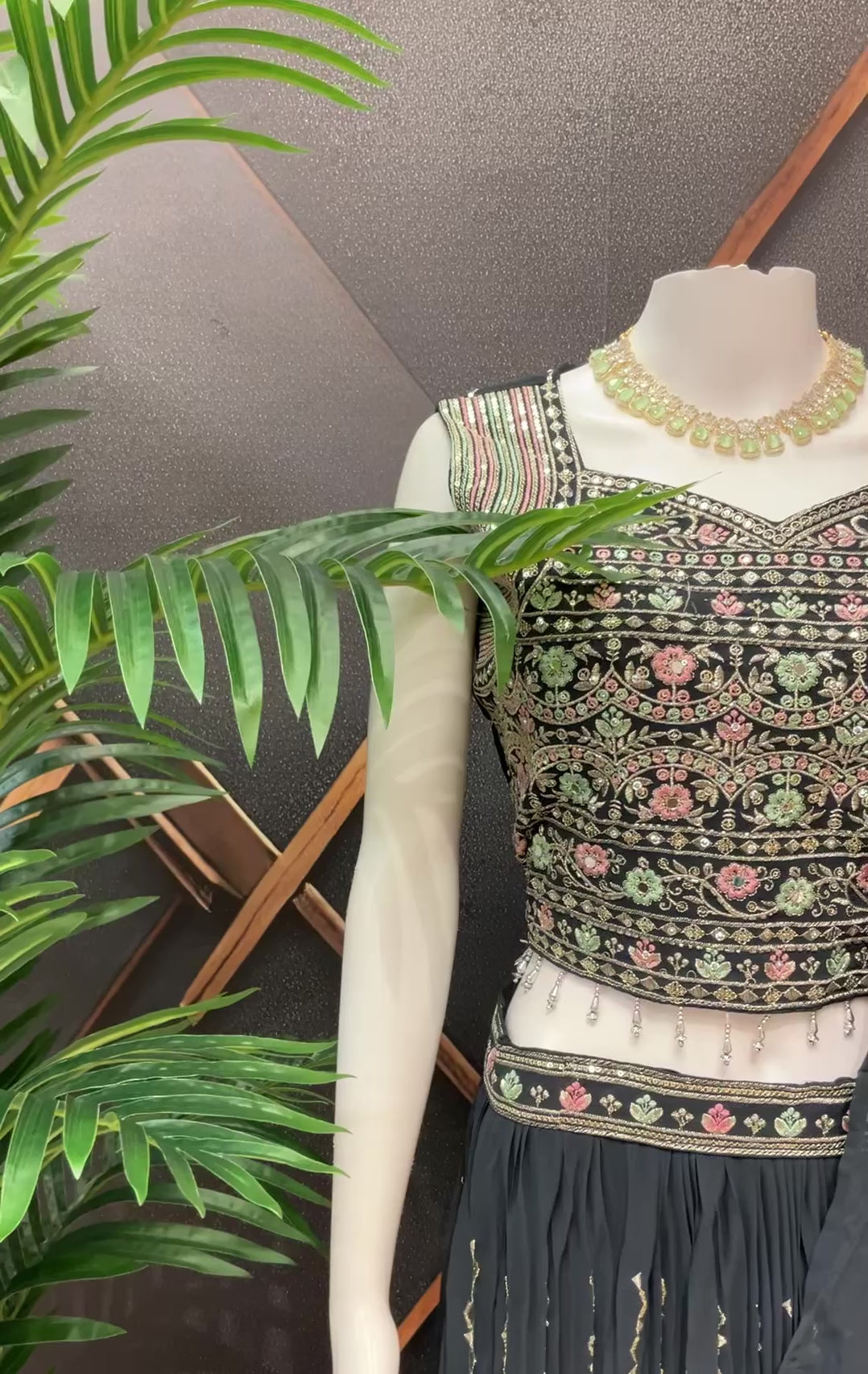 Grey -Chiffon Party Wear Lehenga Sets- Size 40/42