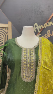 Women’s Plus Size Green Kurti Set