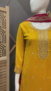 Yellow Party Wear Palazzo set
