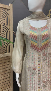 Grey Party Wear kurti set