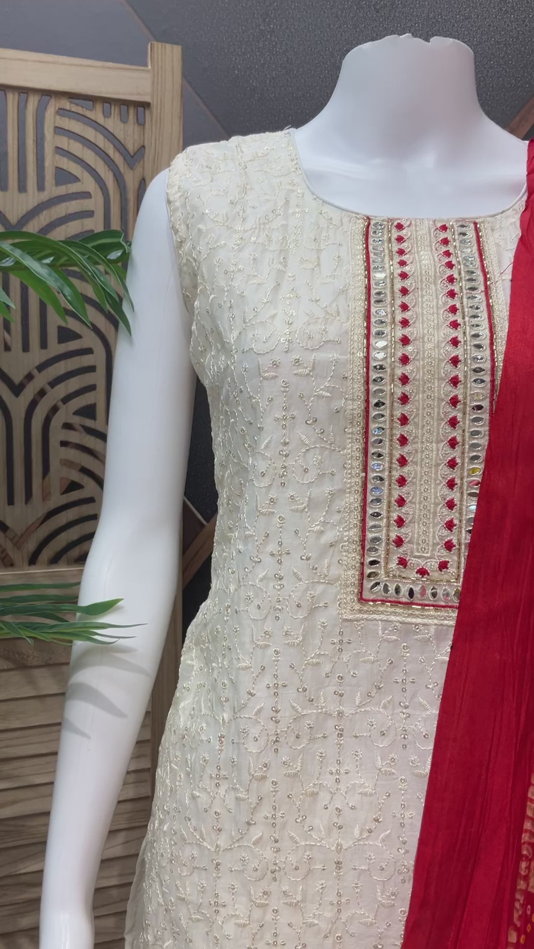 Party Wear Chudidhar/Kurti Set with  Bandhani Dupatta