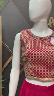 Pink teenage Girls Lehenga set with Embroidery work
