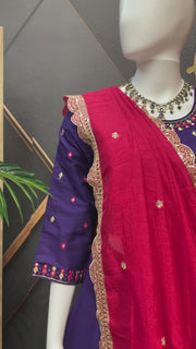 Purple Garba Chaniya Choli set