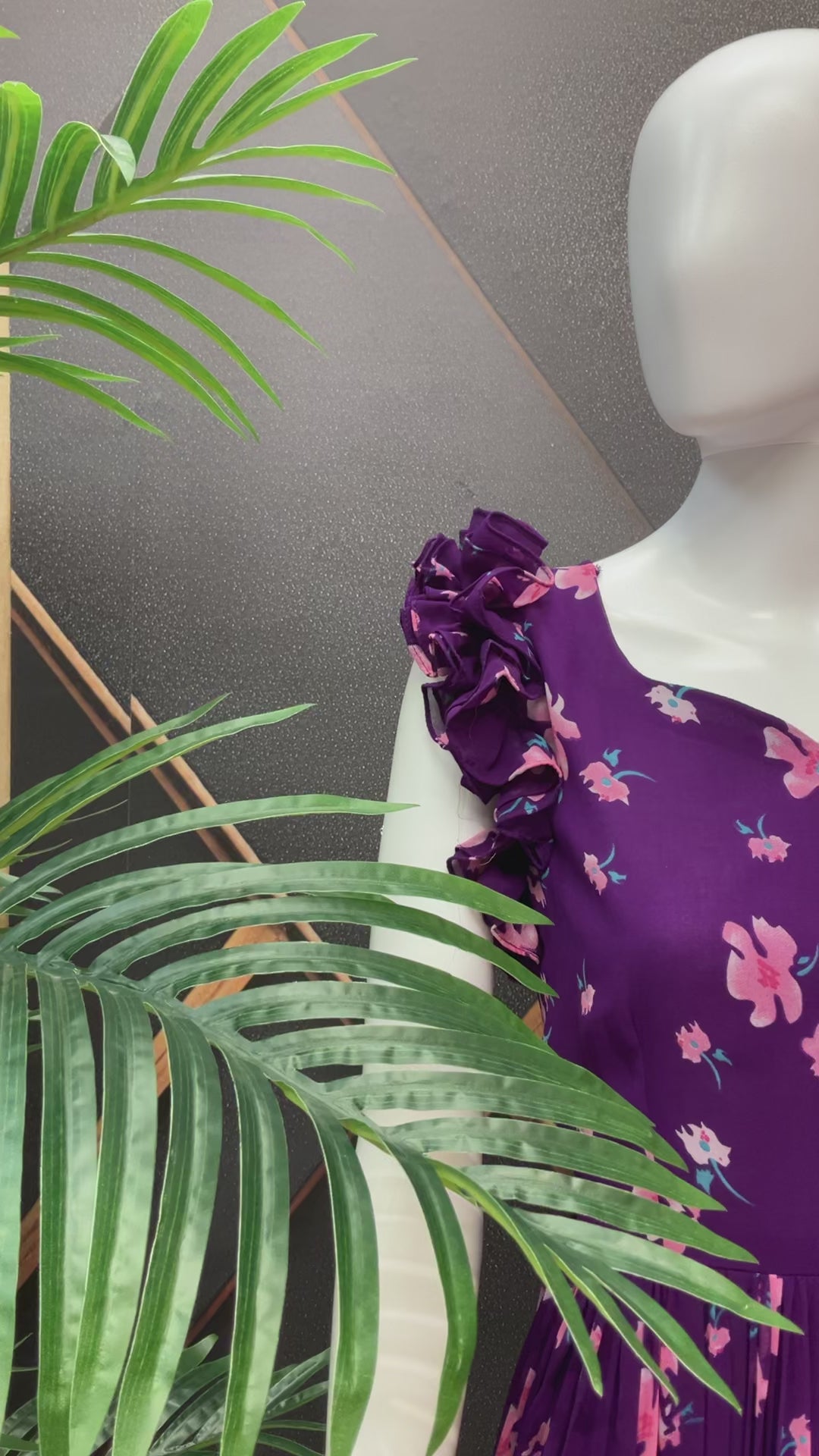 Purple Designer Gown - Elegant Indian Anarkali Ethnic Frock