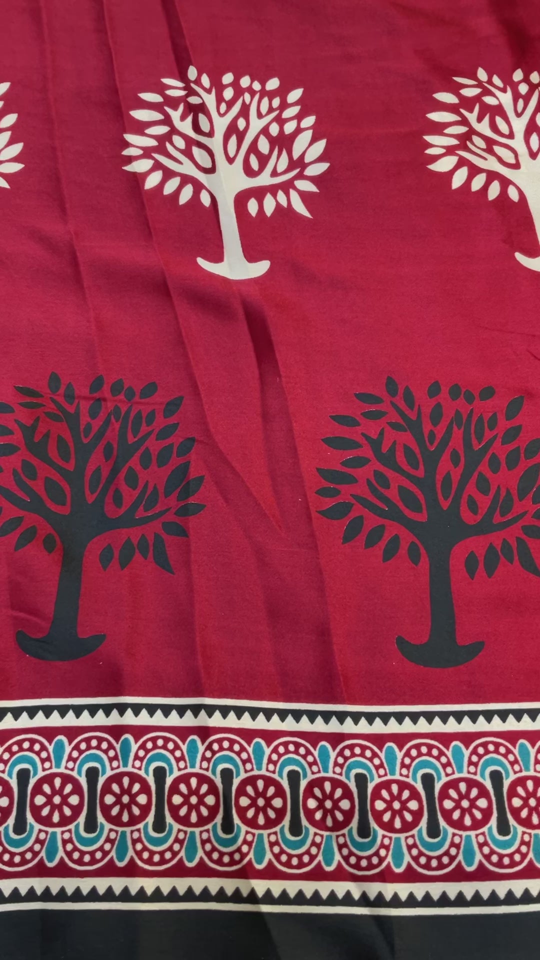 Semi Modal Silk Sarees - Maroon & Black Combination